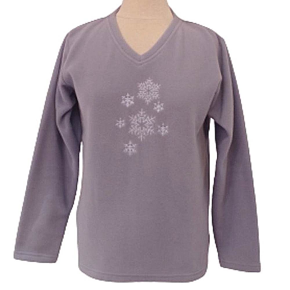 Simply Basic Grandma Polar Fleece Top w/Snowflake Embroidery- Sz. Sm
